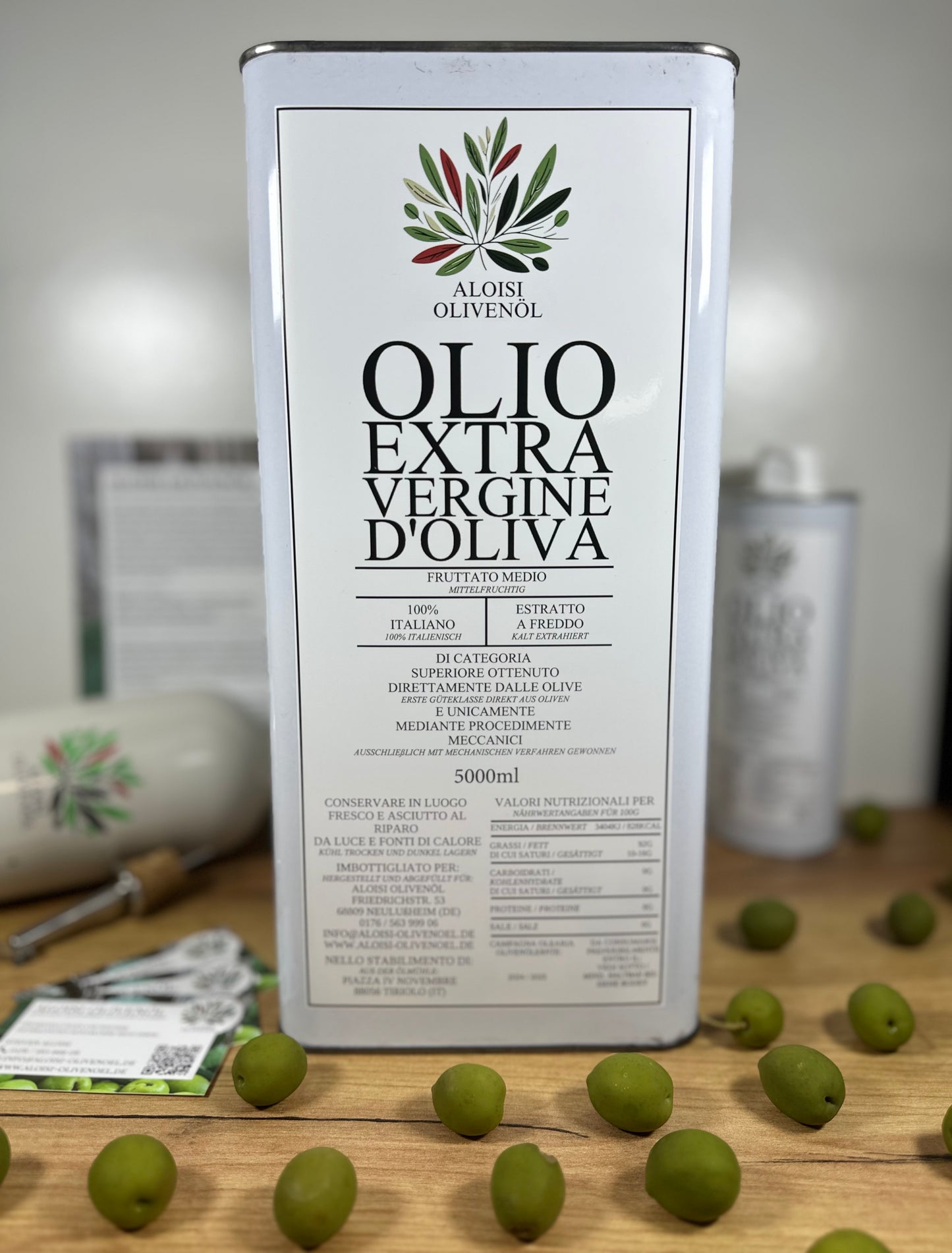 Italienisches Olivenöl Extra Vergine – Kaltgepresst aus Kalabrien (5 l)